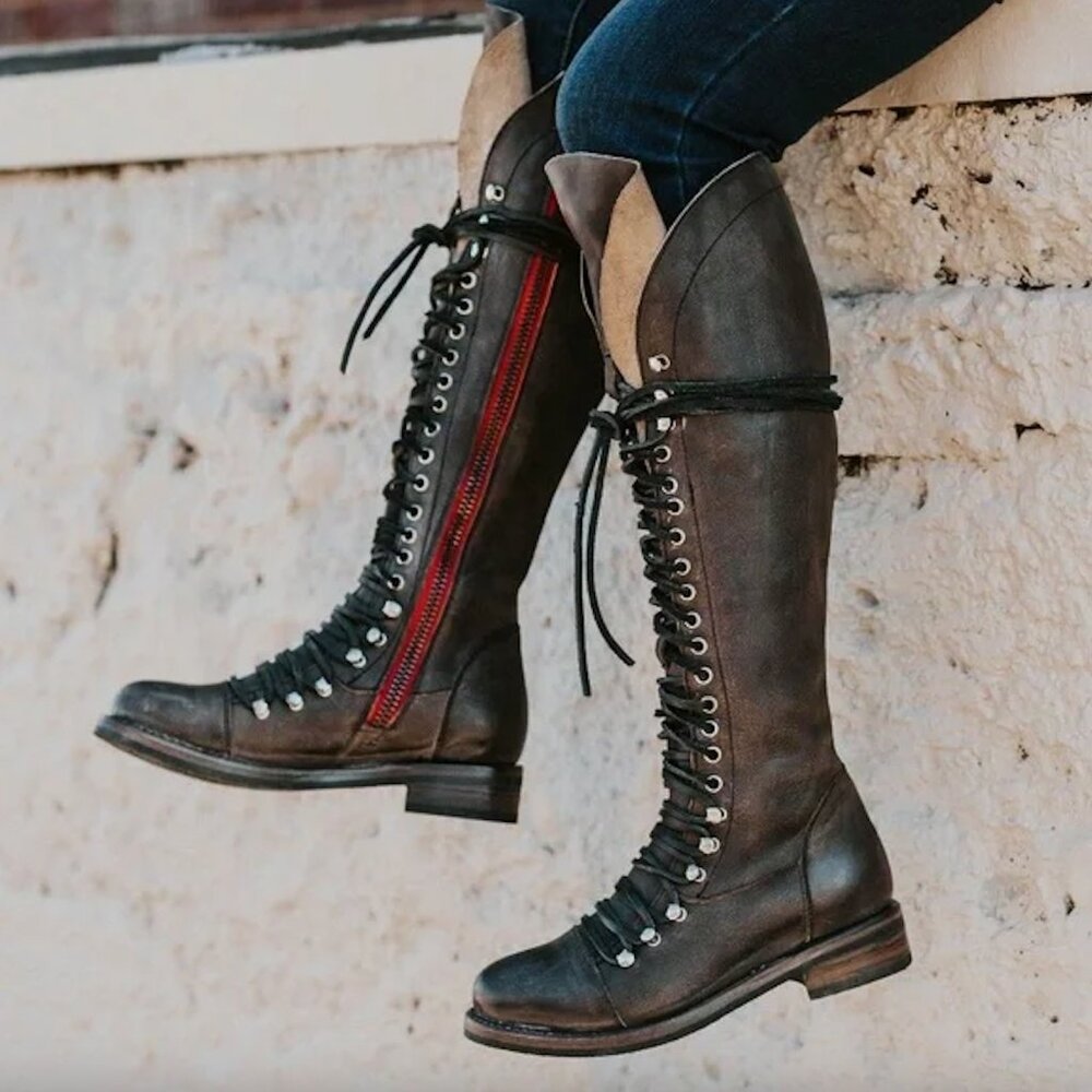 FREEBIRD ROMAN Boots NEW BNIB 8 38 Black Leather Lace up All Saints Gothic